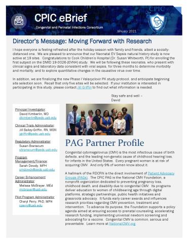 The first page of the January 2021 CPIC eBrief