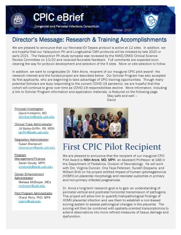 The first page of the October 2020 CPIC eBrief