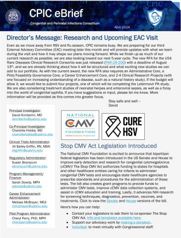CPIC eBrief April 2024, Issue 14.
